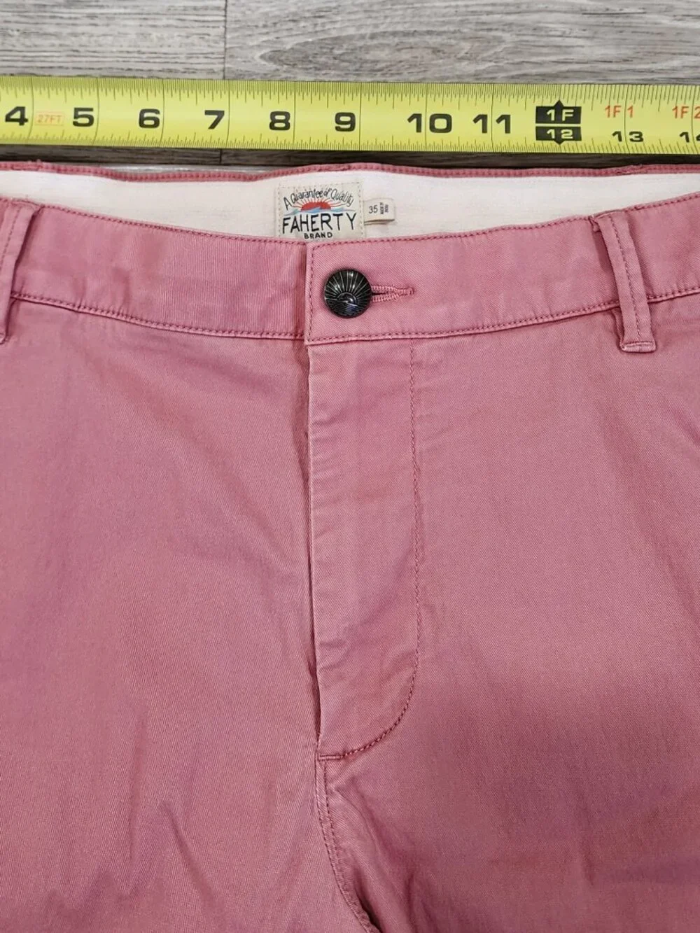 Faherty Chino Shorts Men's Size 35 Salmon Pink Casual Preppy Golf Outdoor